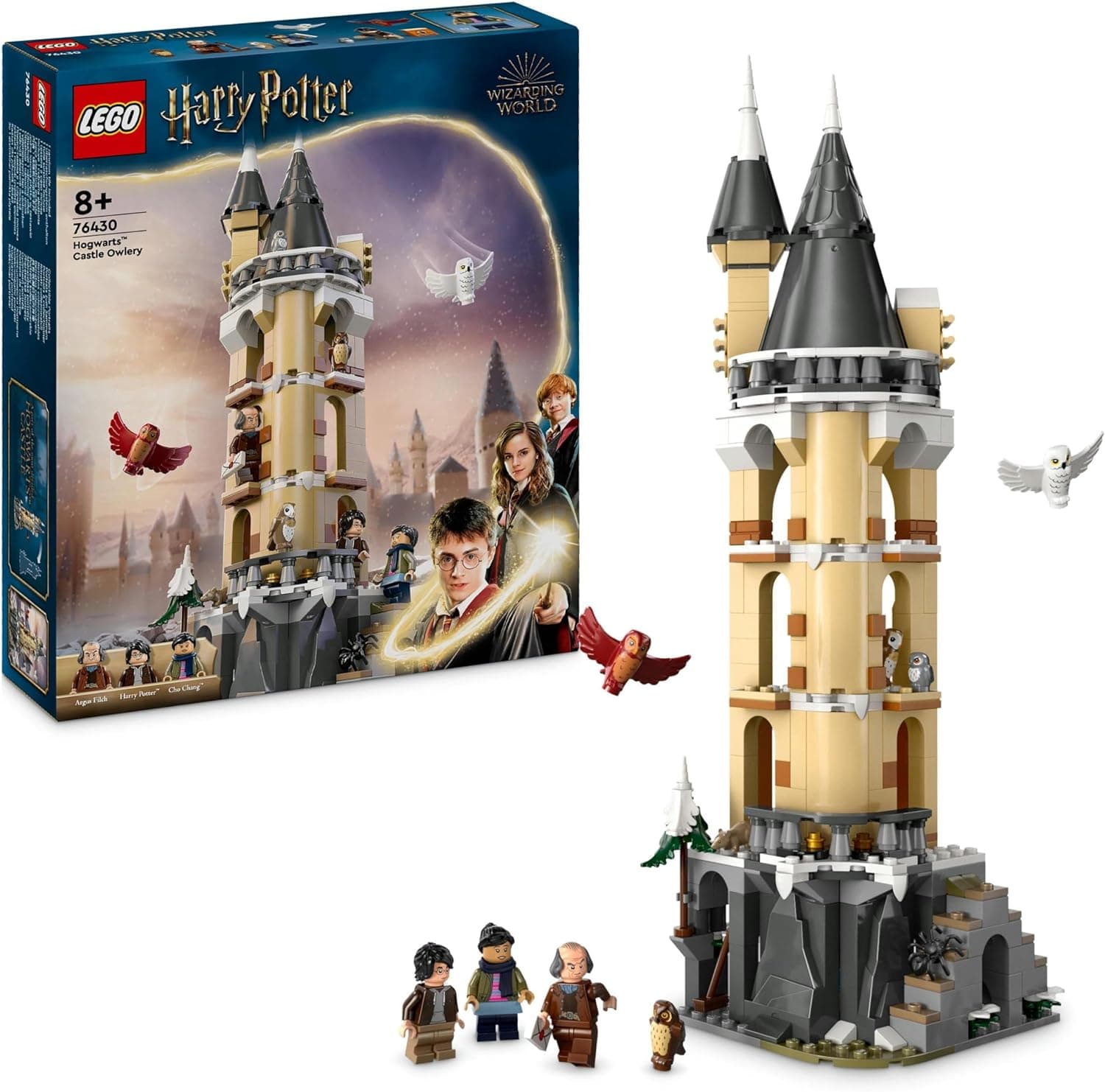 LEGO Harry Potter Castelo de brinquedo de Hogwart, jogo de aventura com figuras de animais e 3 personagens, presente do universo mágico para meninas, meninos e fãs de 8 anos ou mais 76430