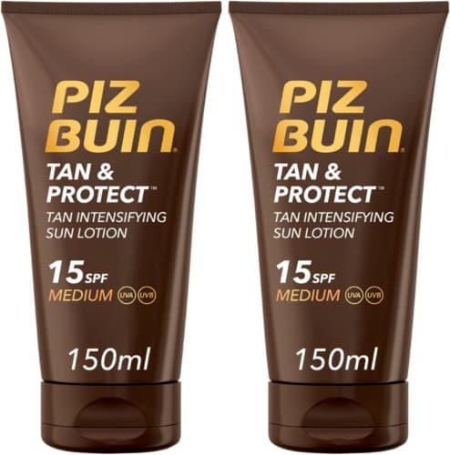 Piz Buin Tan & Protect | Leite solar intensificador de bronzeado SPF15 com filtro UVA/UVB, 150 ml
