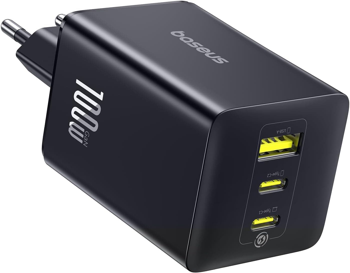 Baseus Enerfill | Carregador de parede USB C 100 W com 3 portas para portátil, tablet e smartphone