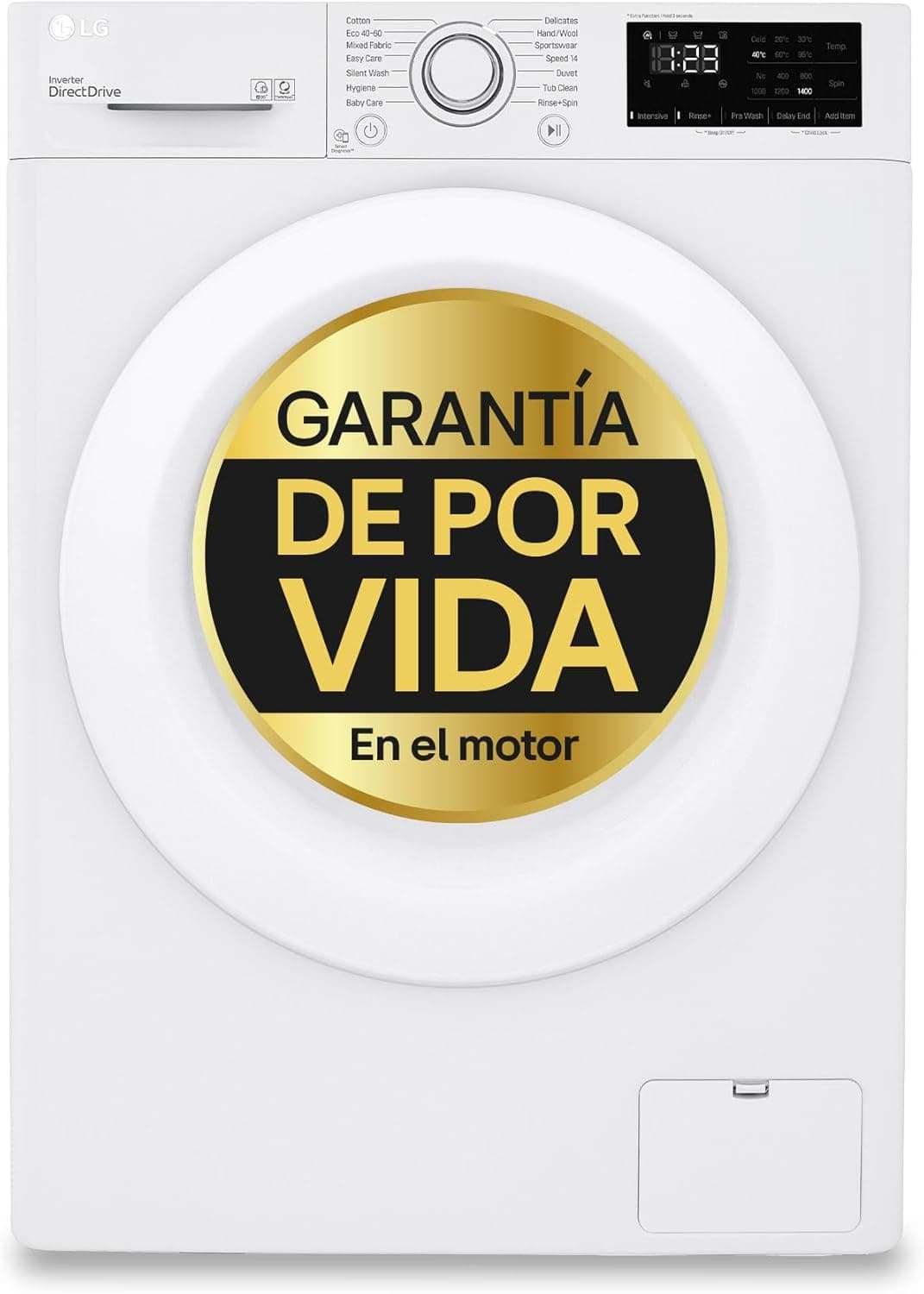 LG F4WV3009N3W Máquina de lavar inteligente, 9 kg, AI Direct Drive TM, classificação B, série 300, branca