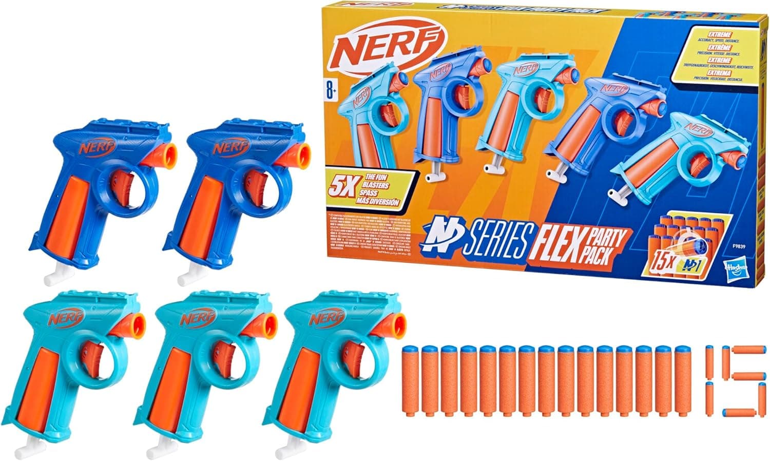 Nerf N Series Party Pack - 5 lançadores - 15 dardos Nerf N1
