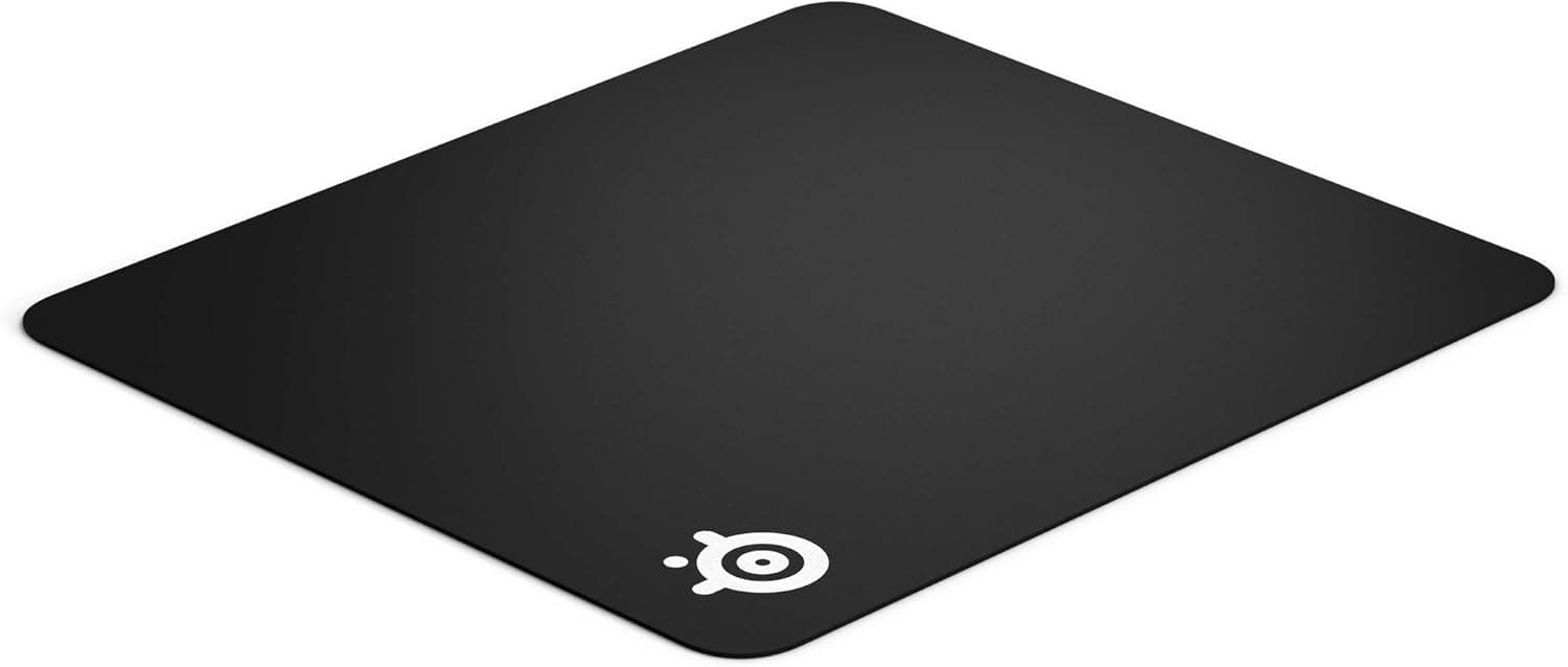SteelSeries QcK+ - Tapete de rato para jogos - base de tecido antiderrapante com encosto de borracha - preto (450 mm x 400 mm x 2 mm) | Comprimento