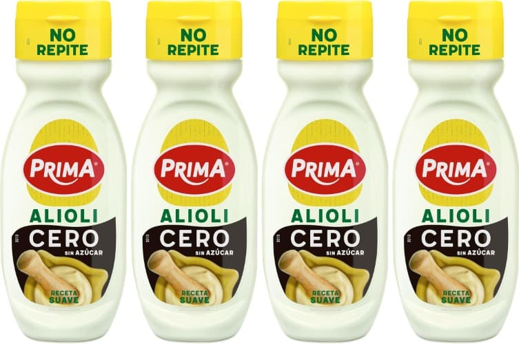 Prima Zero Soft Aioli | Molho aioli sem açúcares adicionados, 260 ml x 4