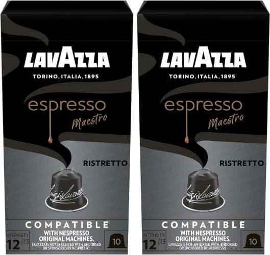 Lavazza Espresso Maestro Ristretto | 10 cápsulas de café compatíveis com Nespresso com notas de chocolate e caramelo