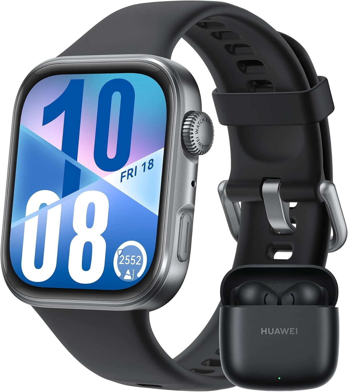 HUAWEI Watch FIT 4 Smartwatch, + Freebuds SE 2 preto, brilho de 2.000 nits, pagamento por NFC, barómetro, dupla banda GPS, carregamento sem fio, ultrafino, monitor de atividade física