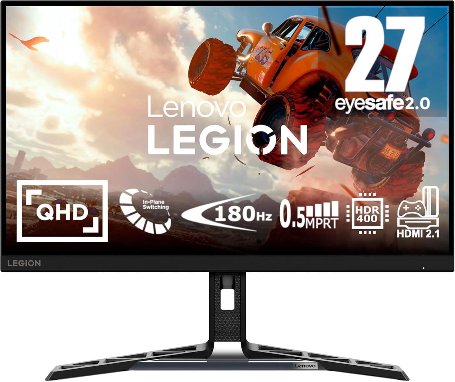 Lenovo Legion R27qe Ecrã Gaming QHD de 27" (IPS, 180Hz, 0,5 ms MPRT, cabo DP, HDMI, AMD FreeSync)