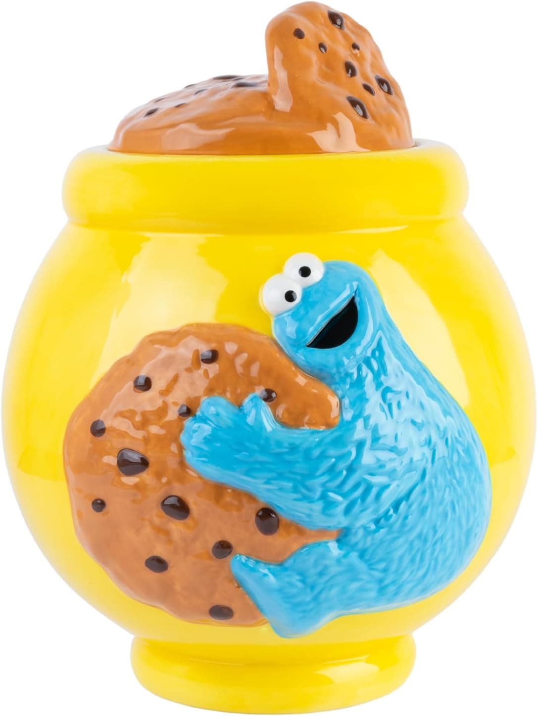 Grupo Erik Biscoito bairro sésamo - frasco de cerâmica XL - frasco de bolachas - armazenamento de cozinha hermético - bairro sésamo figura ideal decoração bairro sésamo