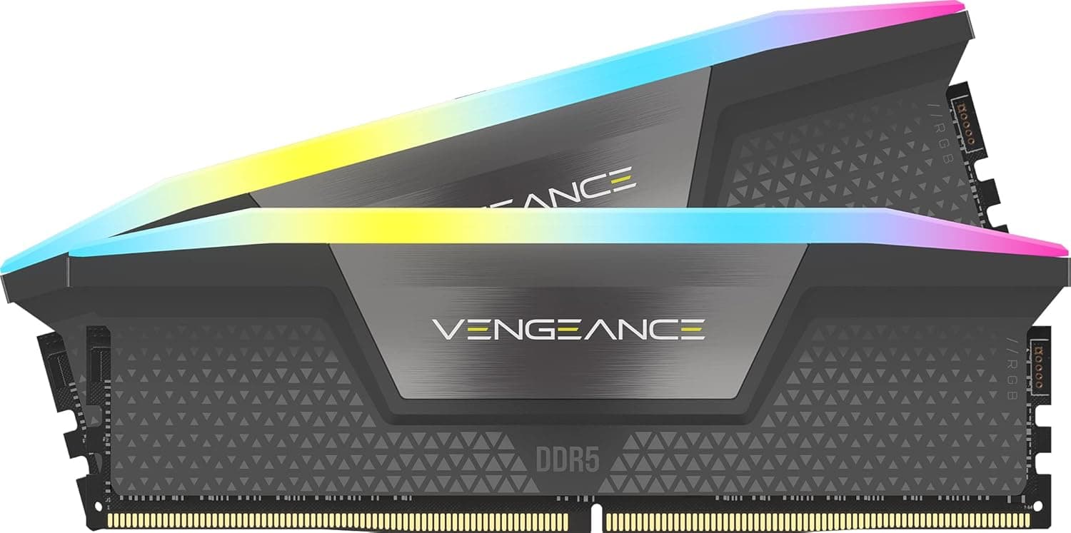 Corsair Vengeance RGB CMH64GX5M2B6000Z40 | Kit de memória DDR5 64 GB 6000 MHz com iluminação RGB compatível com AMD EXPO e Intel XMP