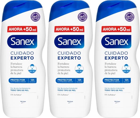 Sanex Dermo Protector | Gel de banho sem fragrância, 600 ml