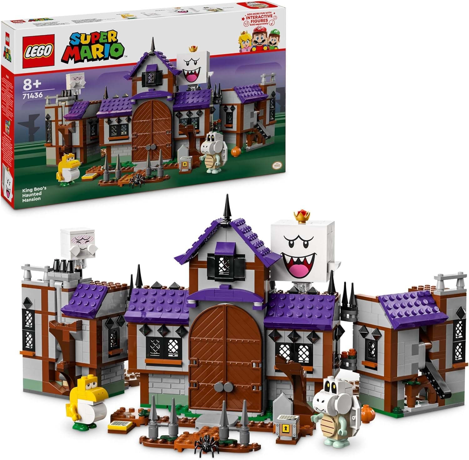 LEGO Super Mario a mansão encantada do Rei Boo brinquedo colecionável da Nintendo com figura de bebé Yoshi, presente Gamer para meninos e meninas de 8 anos ou mais 71436