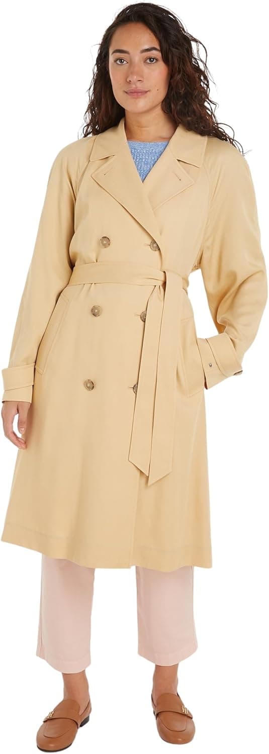Tommy Hilfiger Casaco de mulher de gabardina, branco