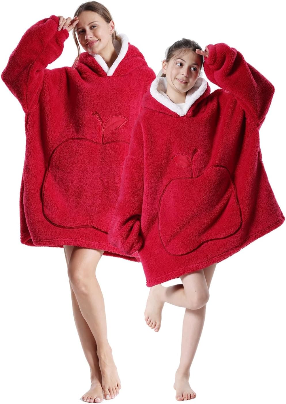lelelonmon Cobertor com capuz e mangas Jersey aconchegante, manta vestível para vestir adultos, pequenos presentes para mulheres, camisola com capuz adequada para adultos, homens, mulheres, rosa