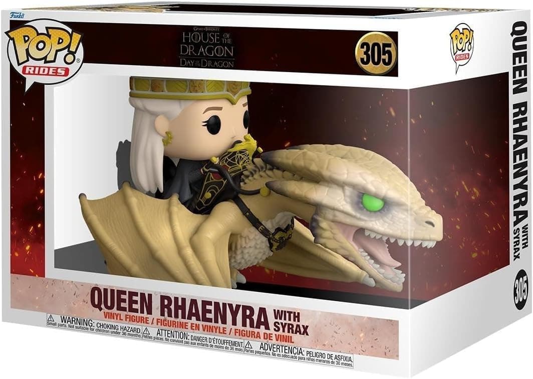 Funko Pop! Rides Deluxe: House of The Dragon - Princess Rhaenyra with Syrax - Figura de vinil colecionável - ideia de presente- Mercadoria oficial