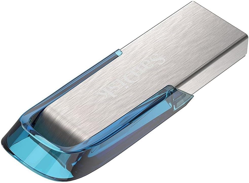SanDisk 128 GB Ultra Flair USB 3.0 Flash Drive, up to 150 mb/s Read speeds, azul tropical