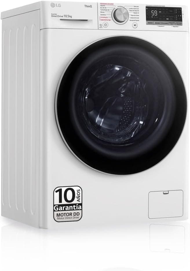 LG F4WV5510S1W | Máquina de lavar roupa 10,5 kg com inteligência artificial, autodosagem e lavagem rápida