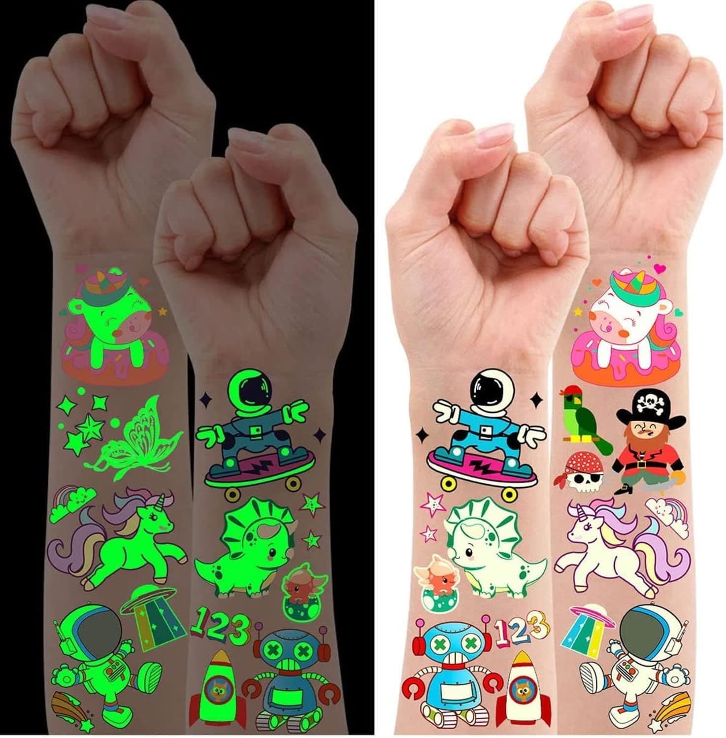 Leesgel 30 Folhas de tatuagens temporárias para crianças