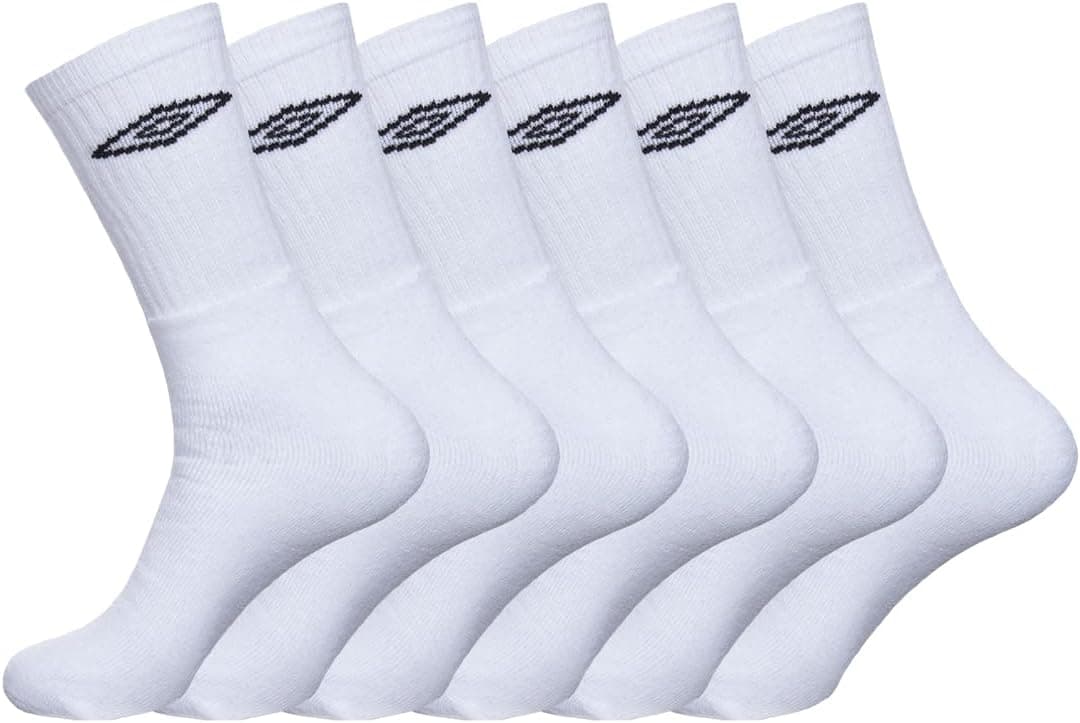 Umbro | Pack de 6 meias desportivas resistentes de cano alto para homem