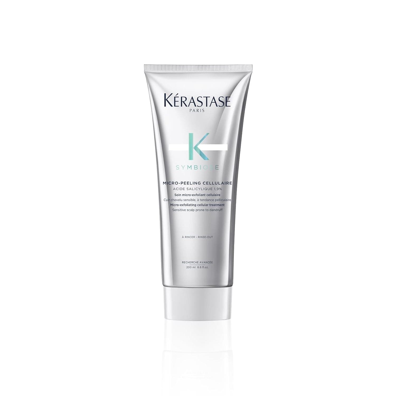 Kérastase Symbiose Esfoliação e purificante, para couro cabeludo sensível, com tendência à caspa, sem sulfatos, micro-peeling celular, 200 ml