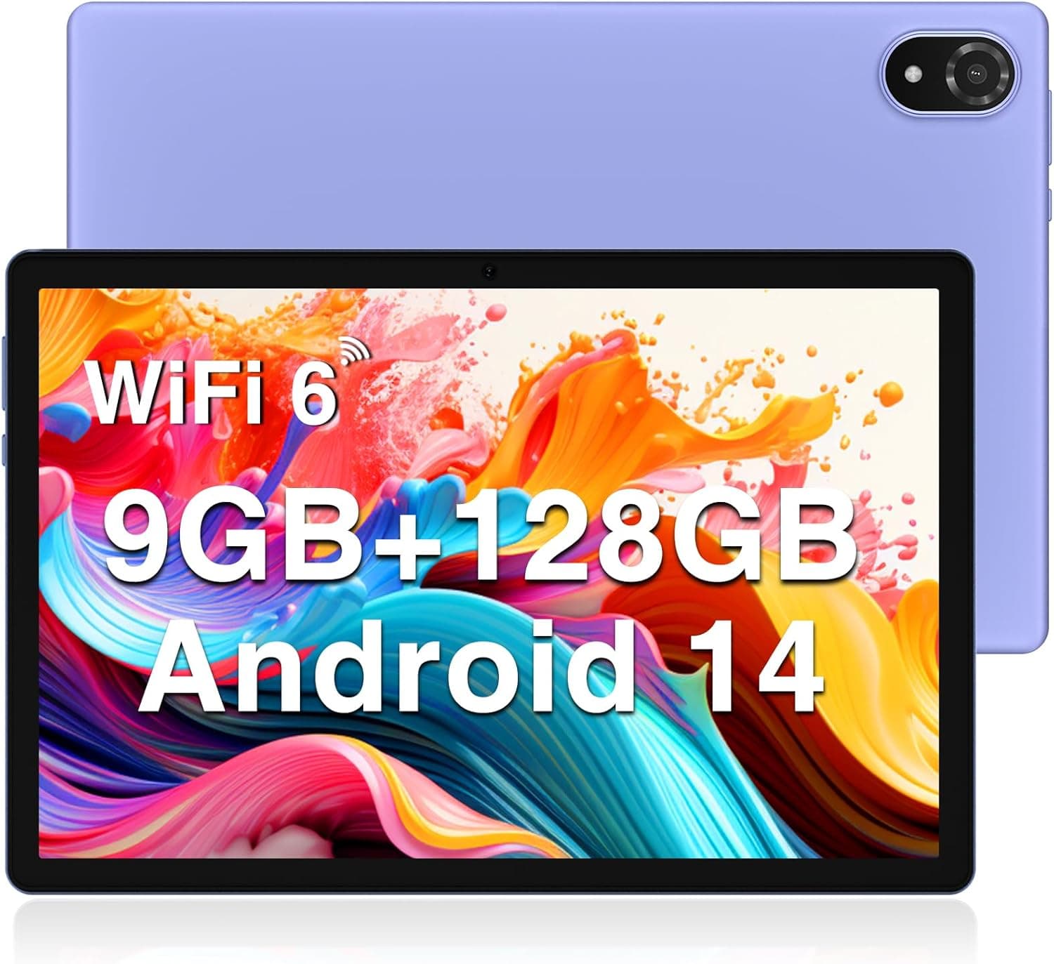 DOOGEE Andriod 14 Tablet U10 polegadas para crianças, 9 GB RAM+128 GB ROM Tablet PC WiFi 6, 1280 x 800 IPS TÜV, 5060 mAh, Face ID, OTG, Bluetooth 5.0, 8 MP + 5 MP, roxo