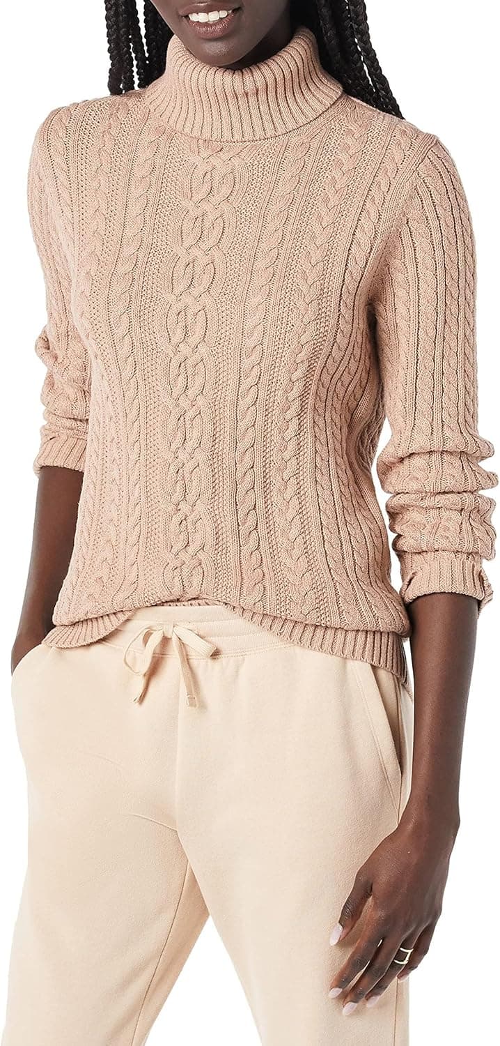 Amazon Essentials Camisola de malha de gola alta para mulher