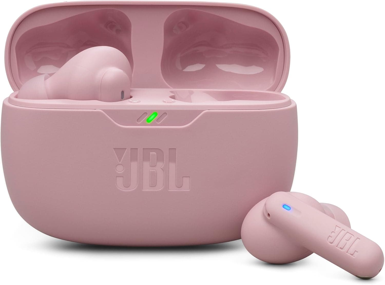 JBL Wave Beam 2, auriculares True Wireless com cancelamento de ruído ativo, Bluetooth, até 40 horas de autonomia, som Pure Bass, ambiente inteligente, conexão multiponto, rosa