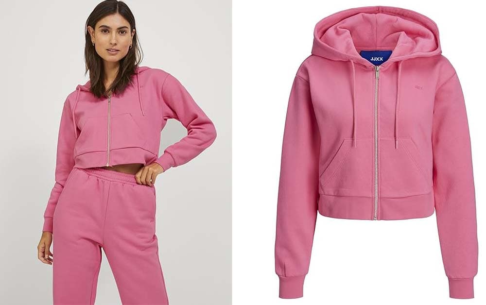 JACK & JONES Zip Hoodie JXABBIE Casaco crop cut com capuz para mulher
