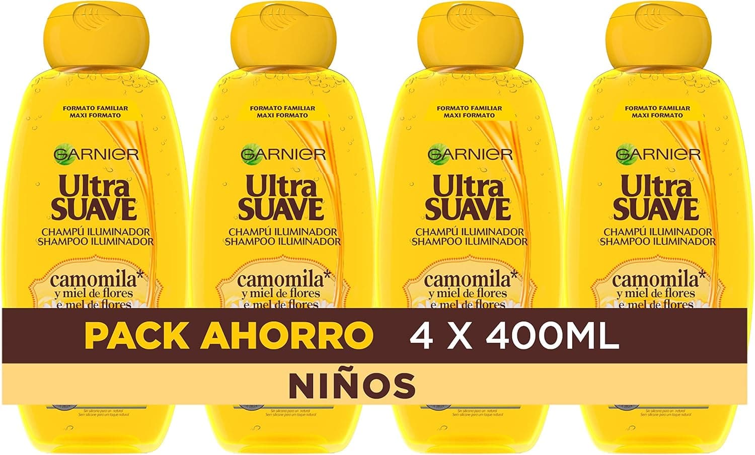 Garnier Champô ultra macio e suave para crianças, 4 unidades, 400 ml