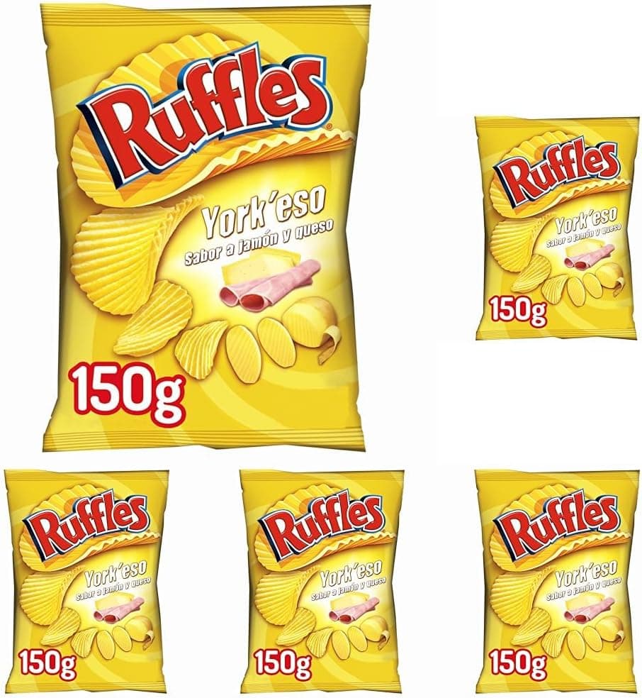 Ruffles Yorkeso - batatas fritas onduladas, queijo, 150 g (embalagem de 5)
