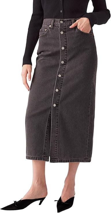 Levi's Button Midi Skirt Saia para mulher