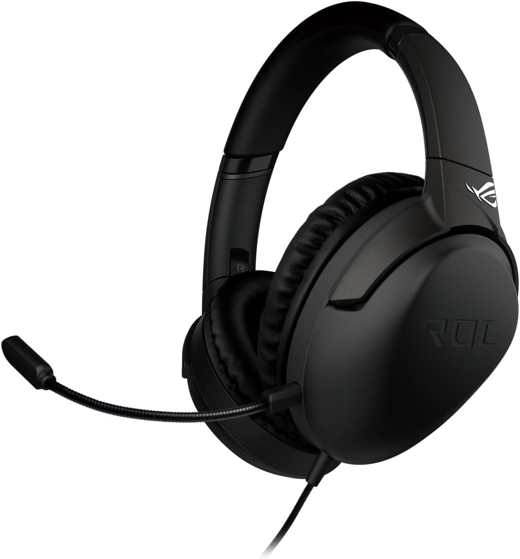 ASUS ROG Strix Go Core - Auriculares de gaming analógicos e leves (compatíveis com PC, Mac, dispositivos inteligentes e consolas, transdutores ASUS Essence e câmaras herméticas) preto