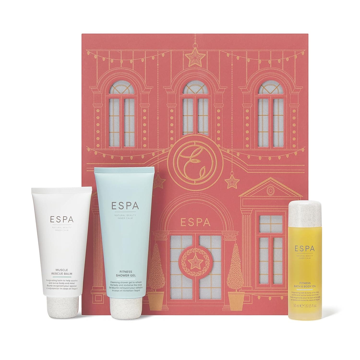 ESPA | Coleção de fitness, inclui gel de sombra, banho e body oil & Muscle Rescue Balm