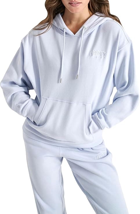 DKNY Variety Embroidery Logo Hoodie with Pockets camisola com capuz com logótipo bordado com bolsos para mulher