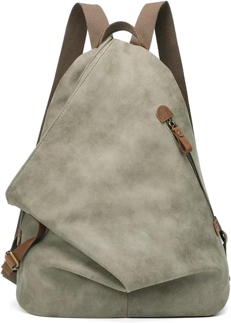 Mochila vintage de lona - mochila grande casual para viagens ao ar livre, mochilas de caminhada, bolsa de ombro para homens e mulheres, 6882-pu-verde azeitona