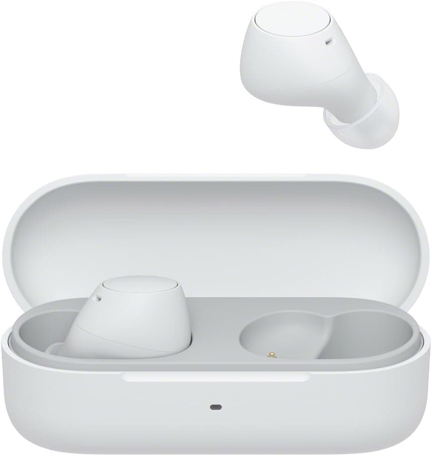 Sony WF-C510 Auriculares sem fios Bluetooth, pequenos, com conexão multiponto, modo de som ambiente, IPX4, Spotify Tap, carregamento rápido, bateria 22 RH, iOS e Android - branco