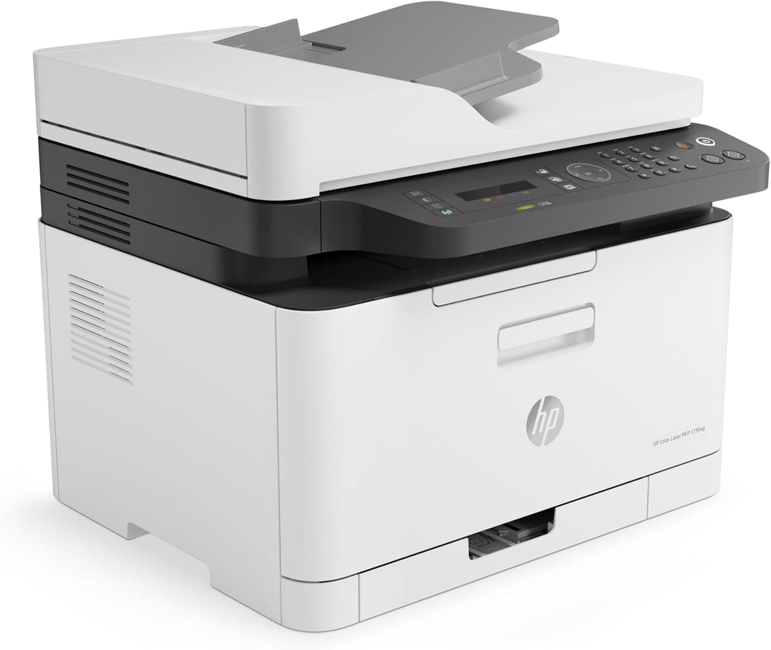 HP Cor laser MFP 179fnw 4ZB97A, impressora a laser multifunções, impressão, digitalização, cópia e fax, Wi-Fi, Ethernet, USB 2.0 de alta velocidade, HP Smart App, painel de controlo LCD, branco