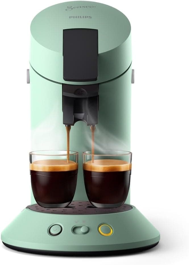 Philips Senseo Original Plus máquina de café de dose única, seleção de intensidade do café, tecnologia Coffee Boost, plástico reciclado, verde deserto (CSA210/80)