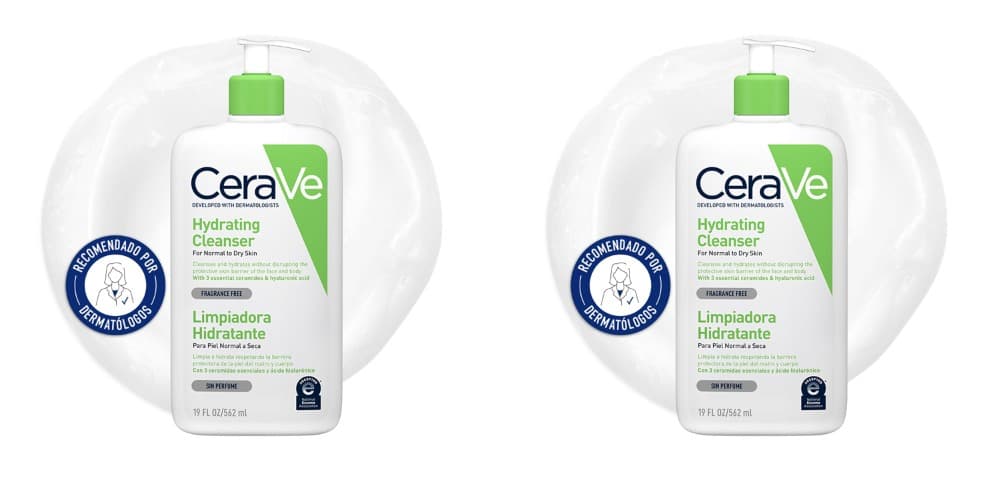 CeraVe Gel de limpeza hidratante, para pele normal a seco, limpa e hidratada, equilíbrio da pele, enriquecido com ceramidas essenciais e ácido hialurónico, adequado para rosto e corpo, 473 ml x 2