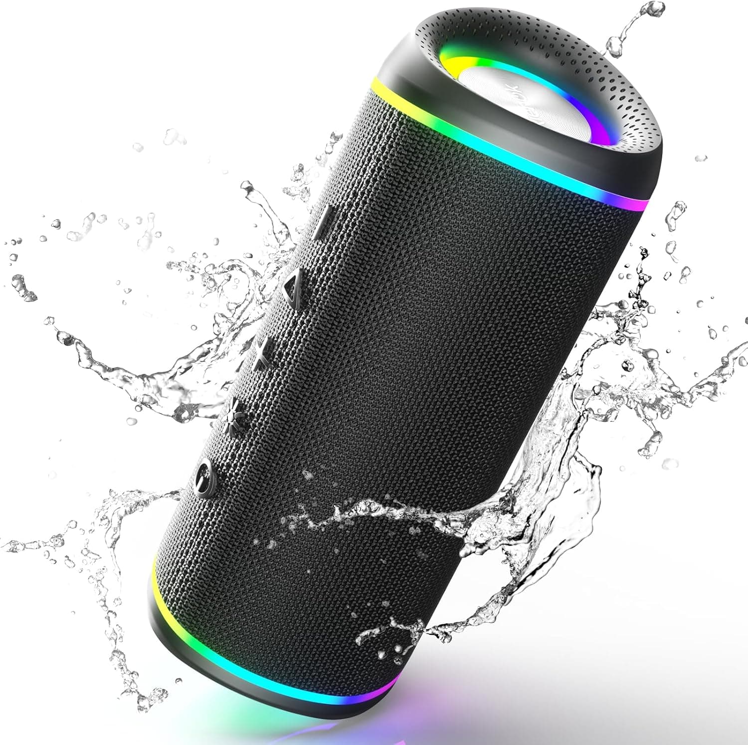 RIENOK S6 Altifalante Bluetooth portátil 30 W Bluetooth 5.3 potente luzes RGB sem fios emparelhamento estéreo suporta 128 G cartão TF cabo AUX