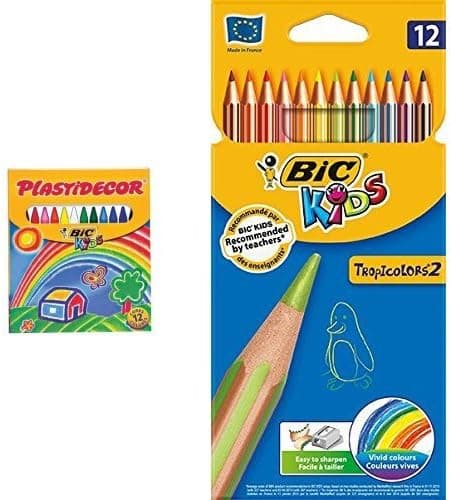 Bic - Embalagem de 12 ceras coloridas Plastidecor 12 lápis de cor Bic Kids
