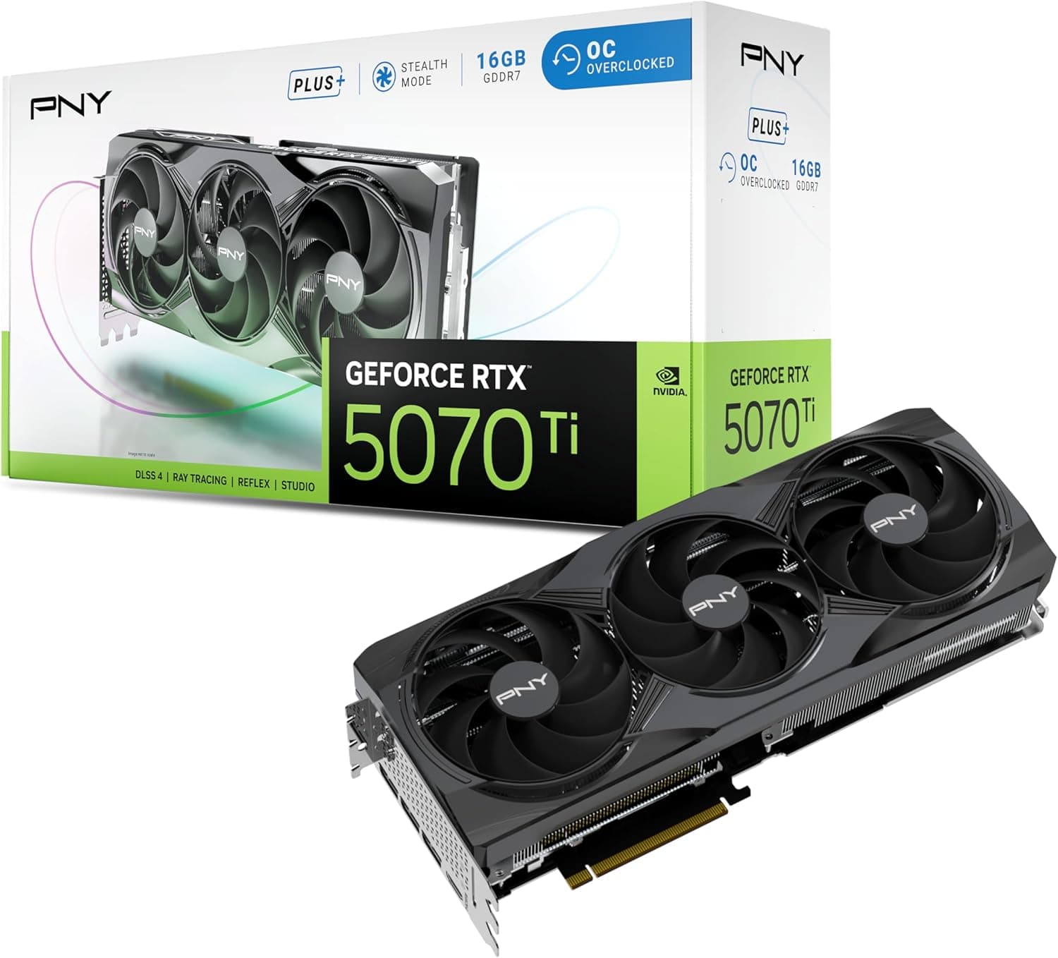 PNY Placa gráfica GEFORCE RTX™ 5070 Ti 16GB Overclocked Triple ventilador Plus DLSS 4