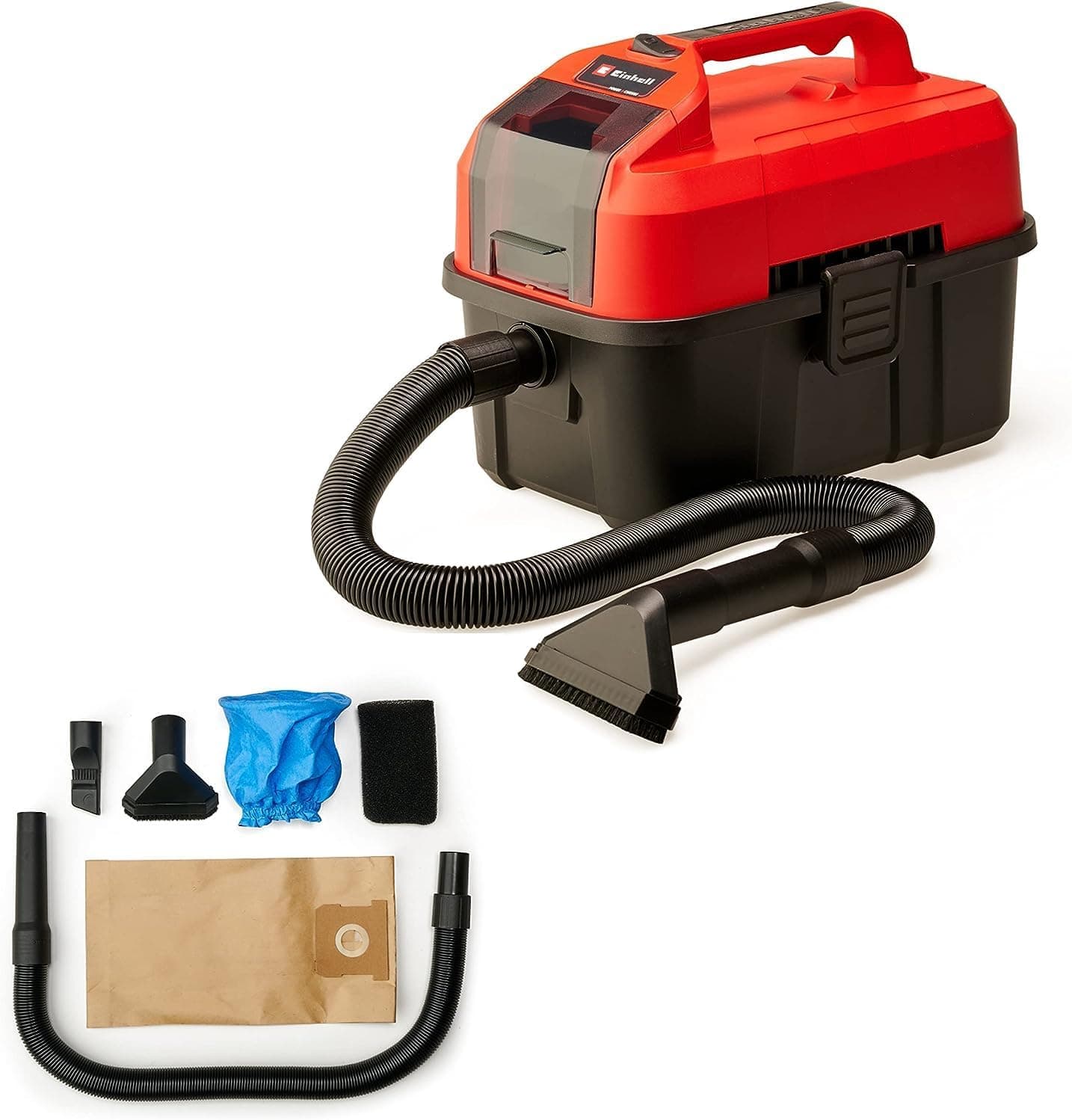Einhell TE-VC 18/10 Li-Solo | Aspirador sem fios 10 L para pó e líquidos com acessórios e mangueira 2 m