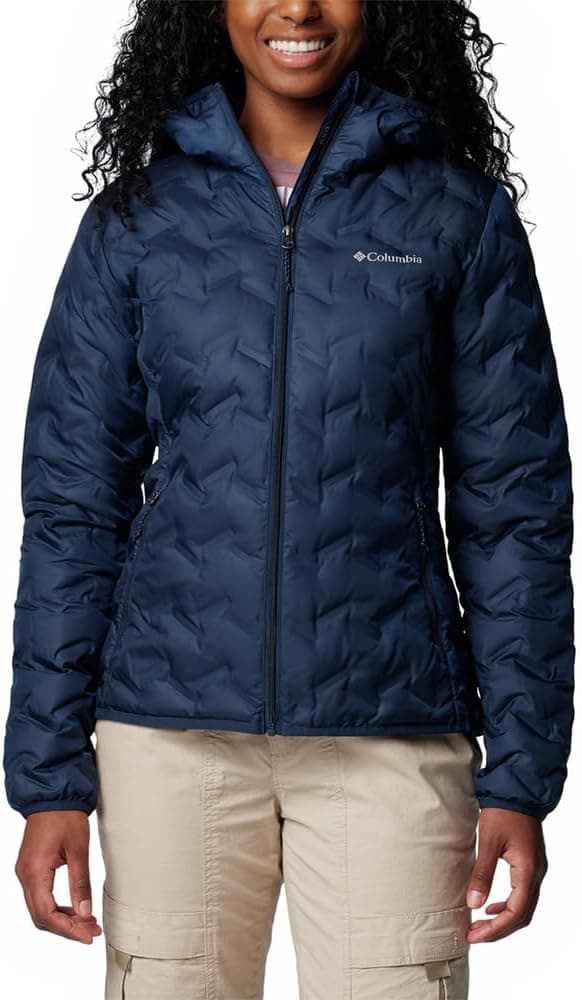 Columbia Delta Ridge Down Hooded Jacket, Casaco de penas acolchoado para mulher