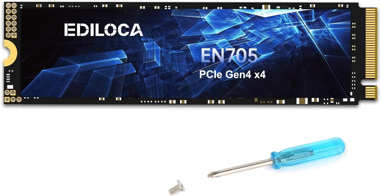 Ediloca EN705 2TB | SSD NVMe PCIe Gen4 M.2 até 4800MB/s compatível com PS5 portáteis e computadores de secretária