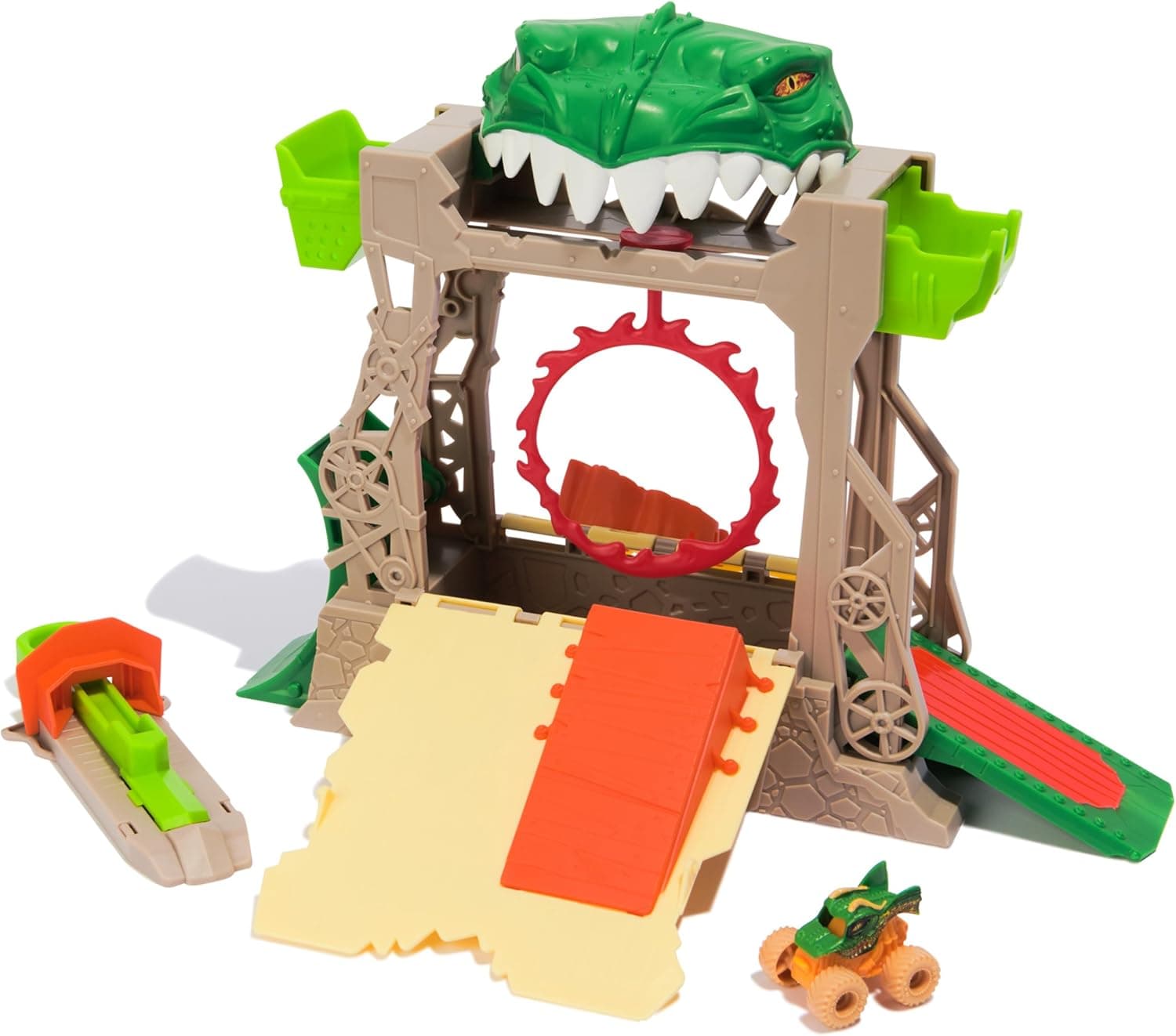 Monster Jam Dragon Stage 6069758 | Pista transformável com mini camião metálico para crianças a partir dos 3 anos
