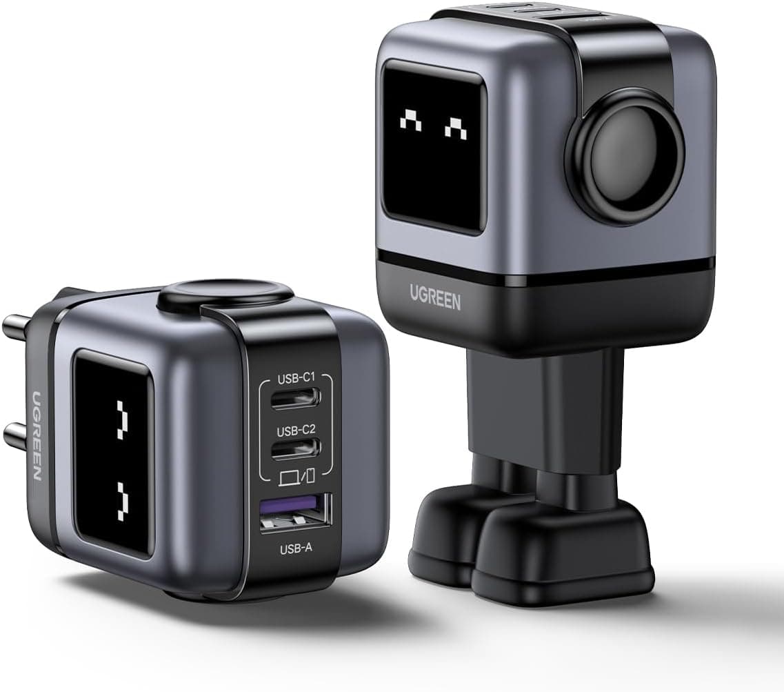 UGREEN Um carregador USB C de 65 W, adaptador de alimentação tipo C GAN de 3 portas, carregamento rápido compatível com MacBook Pro, iPhone 16 Plus, Galaxy S24/S23, Pixel 8, Steam Deck, ROG Ally, etc