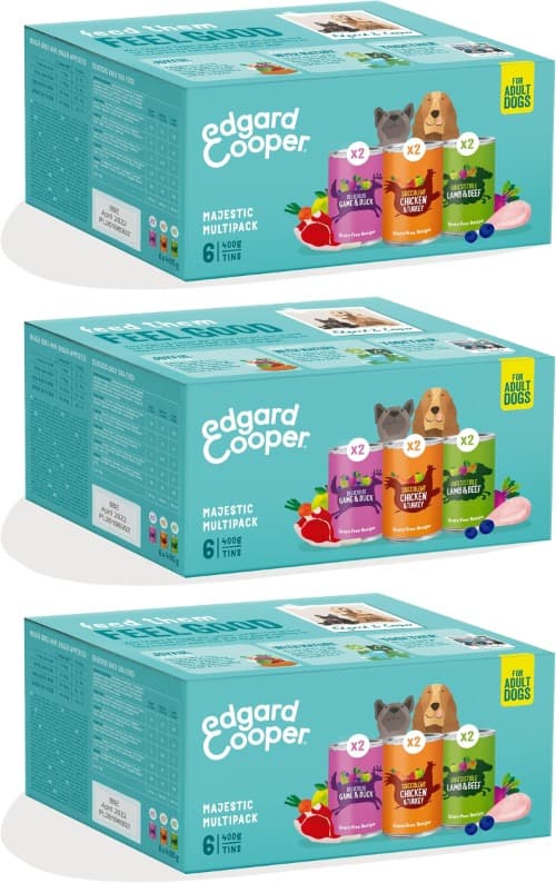 Edgard & Cooper Alimento para cães adultos comida húmida natural, 400g x 18