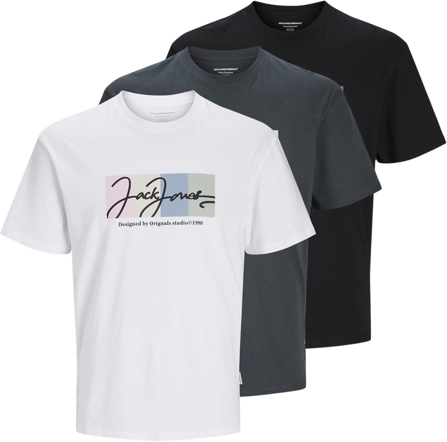 Jack & Jones T-shirts para homem, pack de 3