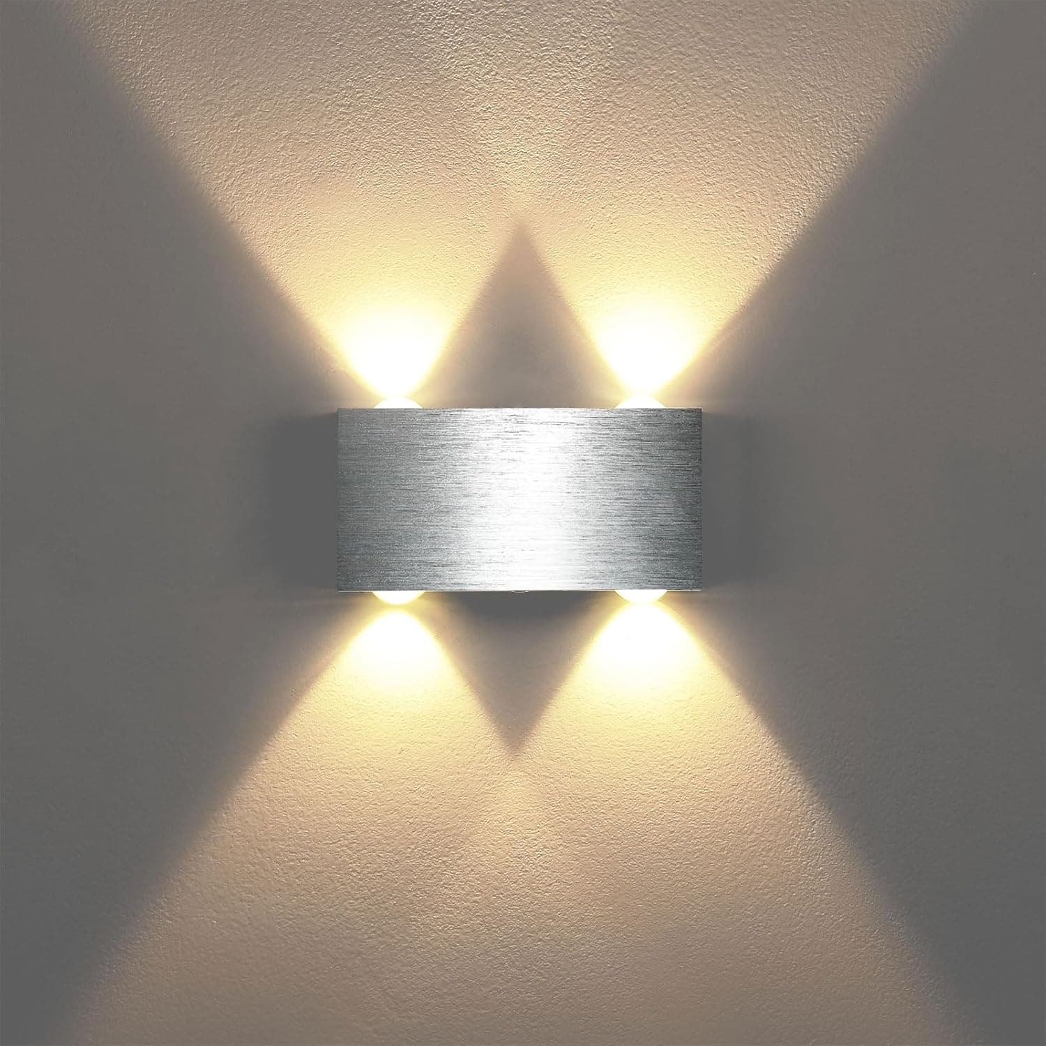 Lightsjoy Aplique parede interior LED candeeiro de parede alumínio moderno acima e abaixo para salas, escadas, quartos, corredores, 800 Lumen (branco quente 3000 K)