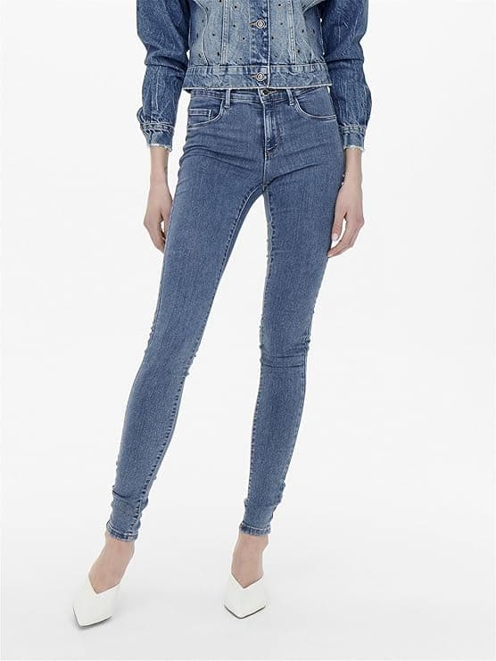 ONLY Calças de ganga Skinny fit ONLRAIN Mid Waist Skinny Fit Calças de ganga