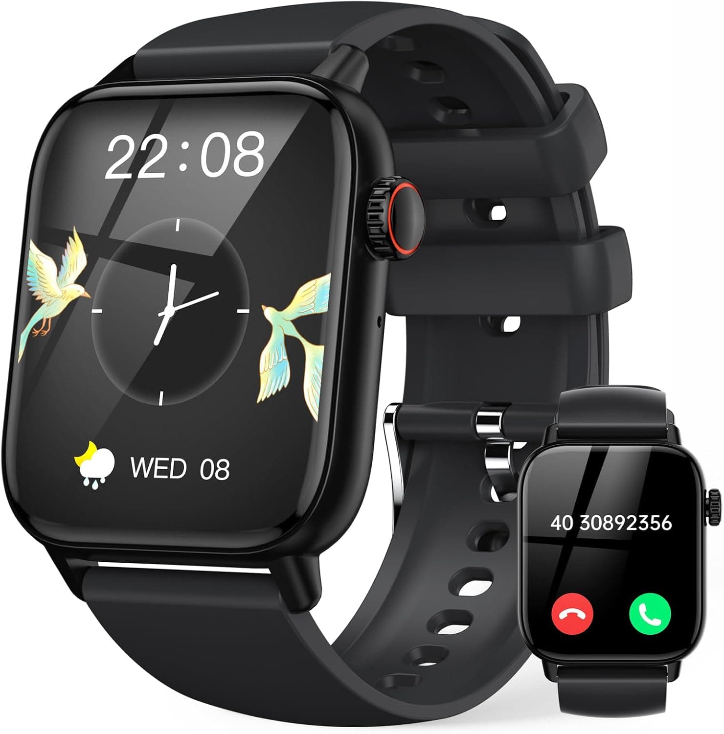 Relógio inteligente homem com chamada Bluetooth - 1,83" Smartwatch com podómetro, ritmo cardíaco, sonho, monitor PO2, 100 modos desportivos, relógios homens para iOS Android, presentes para dia dos namorados